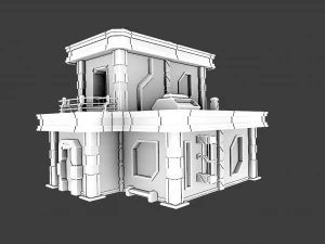SCI-FI CONSTRU&Ccedil;&Atilde;O POLY JOGO PRONTO Modelo 3D