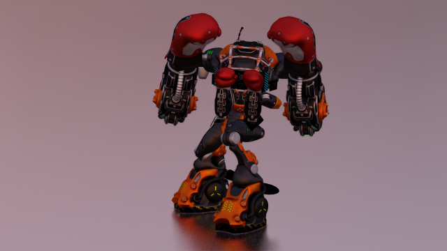 SCI FI ROBOT GAME READY LOW POLY 3D 模型 .c4d .max .obj .3ds .fbx .stl .blend 