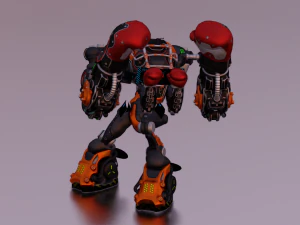 JEU DE ROBOT DE SCI FI PR&Ecirc;T LOW POLY Modèle 3D