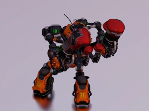 JEU DE ROBOT DE SCI FI PR&Ecirc;T LOW POLY Modèle 3D