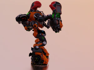 JEU DE ROBOT DE SCI FI PR&Ecirc;T LOW POLY Modèle 3D