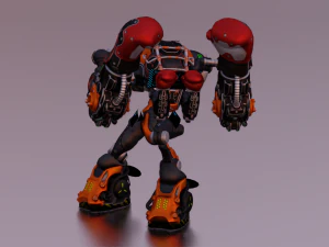 JEU DE ROBOT DE SCI FI PR&Ecirc;T LOW POLY Modèle 3D