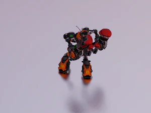 JEU DE ROBOT DE SCI FI PR&Ecirc;T LOW POLY Modèle 3D