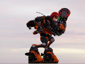 JEU DE ROBOT DE SCI FI PR&Ecirc;T LOW POLY Modèle 3D