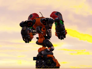 JEU DE ROBOT DE SCI FI PR&Ecirc;T LOW POLY Modèle 3D