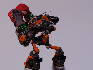 JEU DE ROBOT DE SCI FI PR&Ecirc;T LOW POLY Modèle 3D