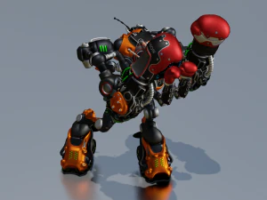 JEU DE ROBOT DE SCI FI PR&Ecirc;T LOW POLY Modèle 3D