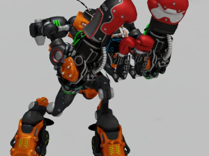 JEU DE ROBOT DE SCI FI PR&Ecirc;T LOW POLY Modèle 3D