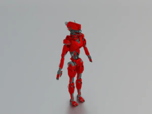 SCI FI ROBOT GAME READY LOW POLY 3D Model