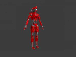 SCI FI ROBOT GAME READY LOW POLY 3D Model