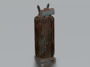 RUSTED MOTOR GAME READY LOW POLY 3D Model