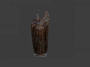RUSTED MOTOR GAME READY LOW POLY 3D Model