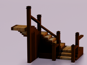 STEPS GAME READY LOW POLY 3D-Modell