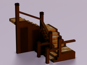 STEPS GAME READY LOW POLY 3D-Modell