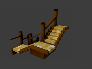 STEPS GAME READY LOW POLY 3D-Modell