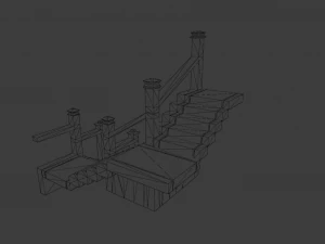 단계 게임 준비 로우 폴리 3D 모델