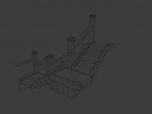 STEPS GAME READY LOW POLY 3D-Modell