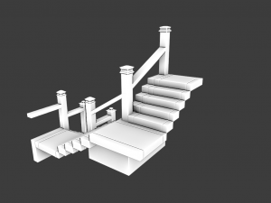 STEPS GAME READY LOW POLY 3D-Modell