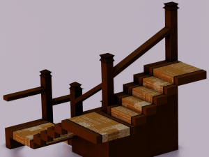 STEPS GAME READY LOW POLY 3Dモデル