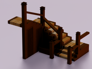 STEPS GAME READY LOW POLY 3D-Modell