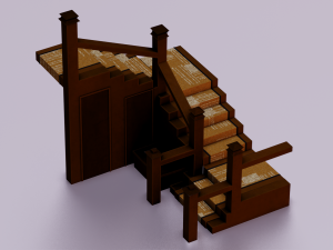 STEPS GAME READY LOW POLY 3D-Modell