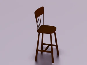 WOODEN CHAIR LOW POLY GAME READY 3D Model