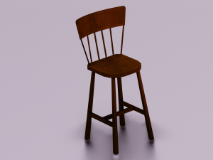 WOODEN CHAIR LOW POLY GAME READY 3D-Modell