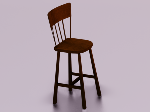 WOODEN CHAIR LOW POLY GAME READY 3D-Modell