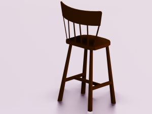 WOODEN CHAIR LOW POLY GAME READY 3D-Modell