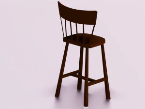WOODEN CHAIR LOW POLY GAME READY 3D Model