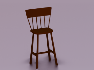 WOODEN CHAIR LOW POLY GAME READY 3D-Modell