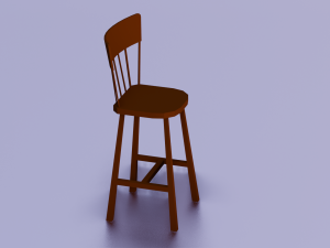 WOODEN CHAIR LOW POLY GAME READY 3D-Modell