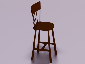 WOODEN CHAIR LOW POLY GAME READY 3D-Modell