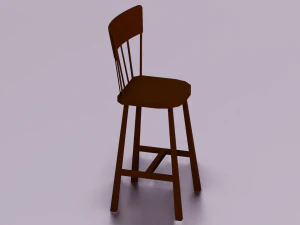WOODEN CHAIR LOW POLY GAME READY 3D Model