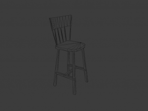 WOODEN CHAIR LOW POLY GAME READY 3D-Modell