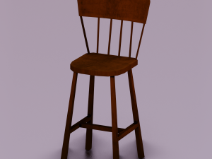 WOODEN CHAIR LOW POLY GAME READY 3D-Modell