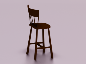 WOODEN CHAIR LOW POLY GAME READY 3D-Modell