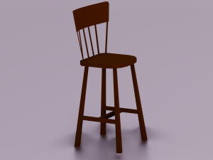 WOODEN CHAIR LOW POLY GAME READY 3D-Modell