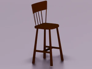 WOODEN CHAIR LOW POLY GAME READY 3D Model