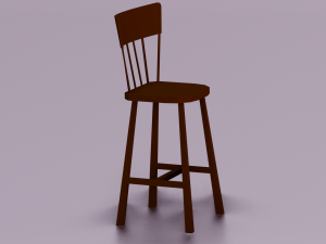 WOODEN CHAIR LOW POLY GAME READY 3D-Modell