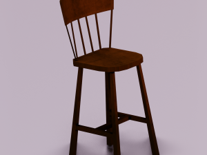 WOODEN CHAIR LOW POLY GAME READY 3D-Modell