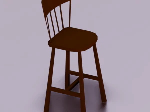 WOODEN CHAIR LOW POLY GAME READY 3D Model