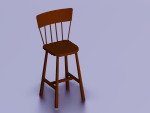 WOODEN CHAIR LOW POLY GAME READY 3D-Modell