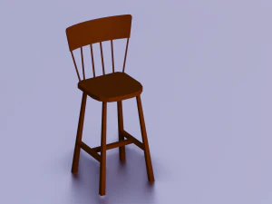 WOODEN CHAIR LOW POLY GAME READY 3D Model