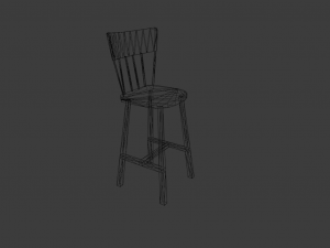 WOODEN CHAIR LOW POLY GAME READY 3D-Modell
