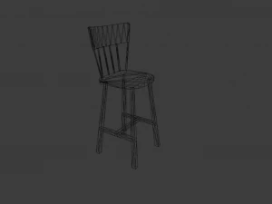 WOODEN CHAIR LOW POLY GAME READY 3D Model
