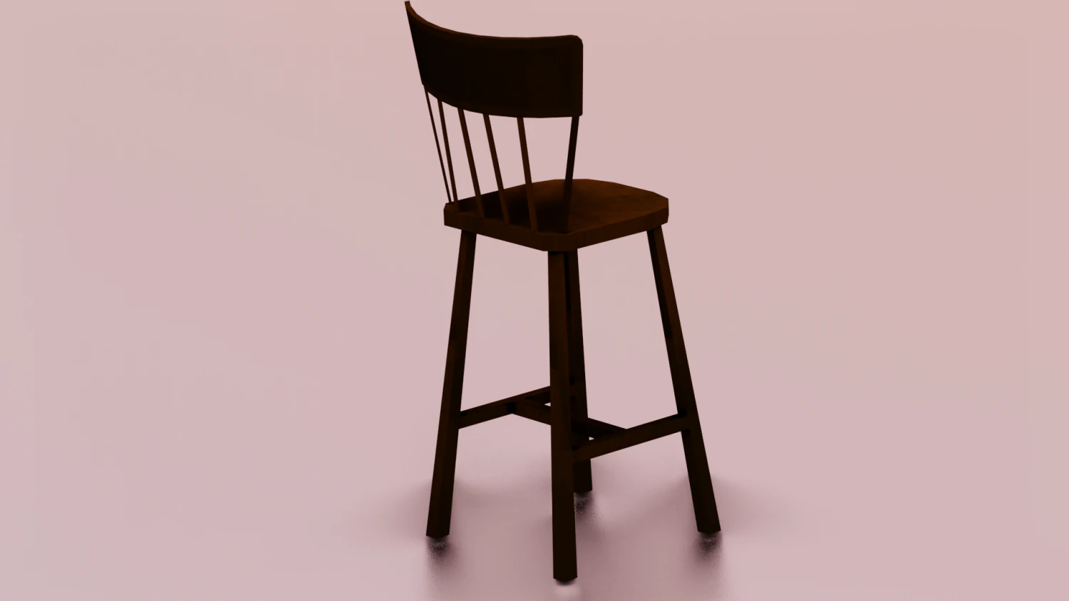 WOODEN CHAIR LOW POLY GAME READY 3D Model .c4d .max .obj .3ds .fbx .stl .blend