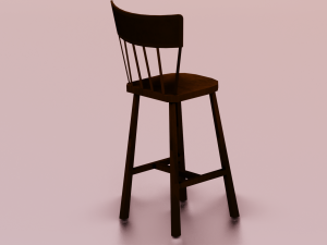 WOODEN CHAIR LOW POLY GAME READY 3D Model