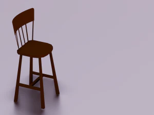 WOODEN CHAIR LOW POLY GAME READY 3D Model