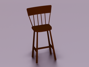 WOODEN CHAIR LOW POLY GAME READY 3D-Modell